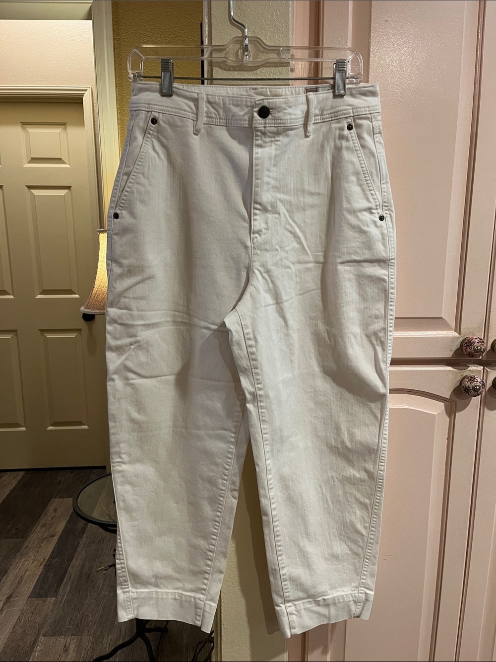 GAP Barrel High-Rise white denim jeans.  NWOT